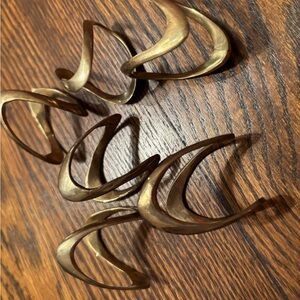 Gold Tone Crescent Napkin Holders